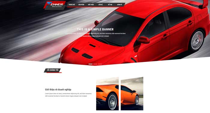 Phần đầu trang giao diện web Car