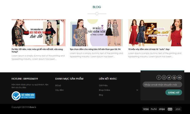 Phần blog tin tức giao diện web fashion 2