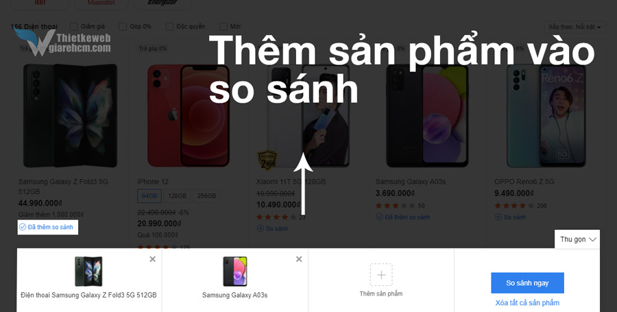 Thêm sản phẩm vào so sánh