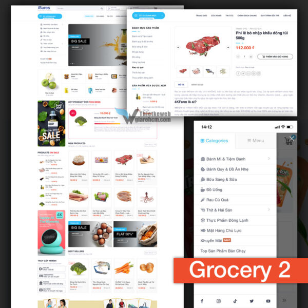 Giao diện web Grocery 2